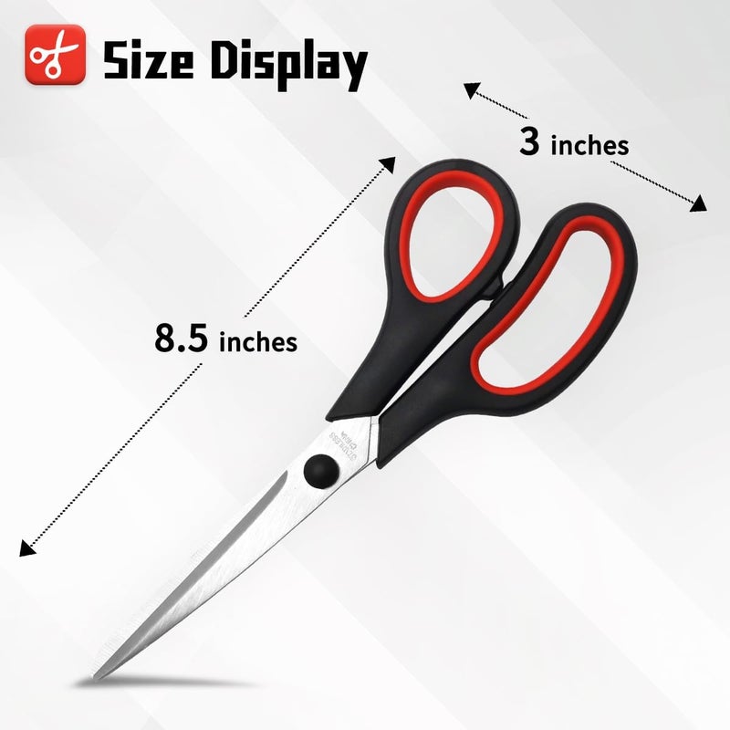 VITOLER Scissors All Purpose Heavy Duty,8.5" Kitchen Scissor for Office Home School Craft Sewing Fabric Supplies, High/Middle School Student Teacher, Right/Left Hand - Image 4